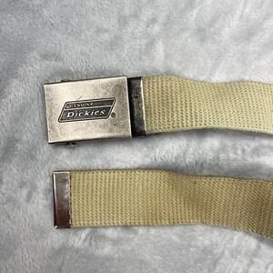 Dickies Genuine Canvas Web Belt Silver Buckle Tan Adjustable Workwear